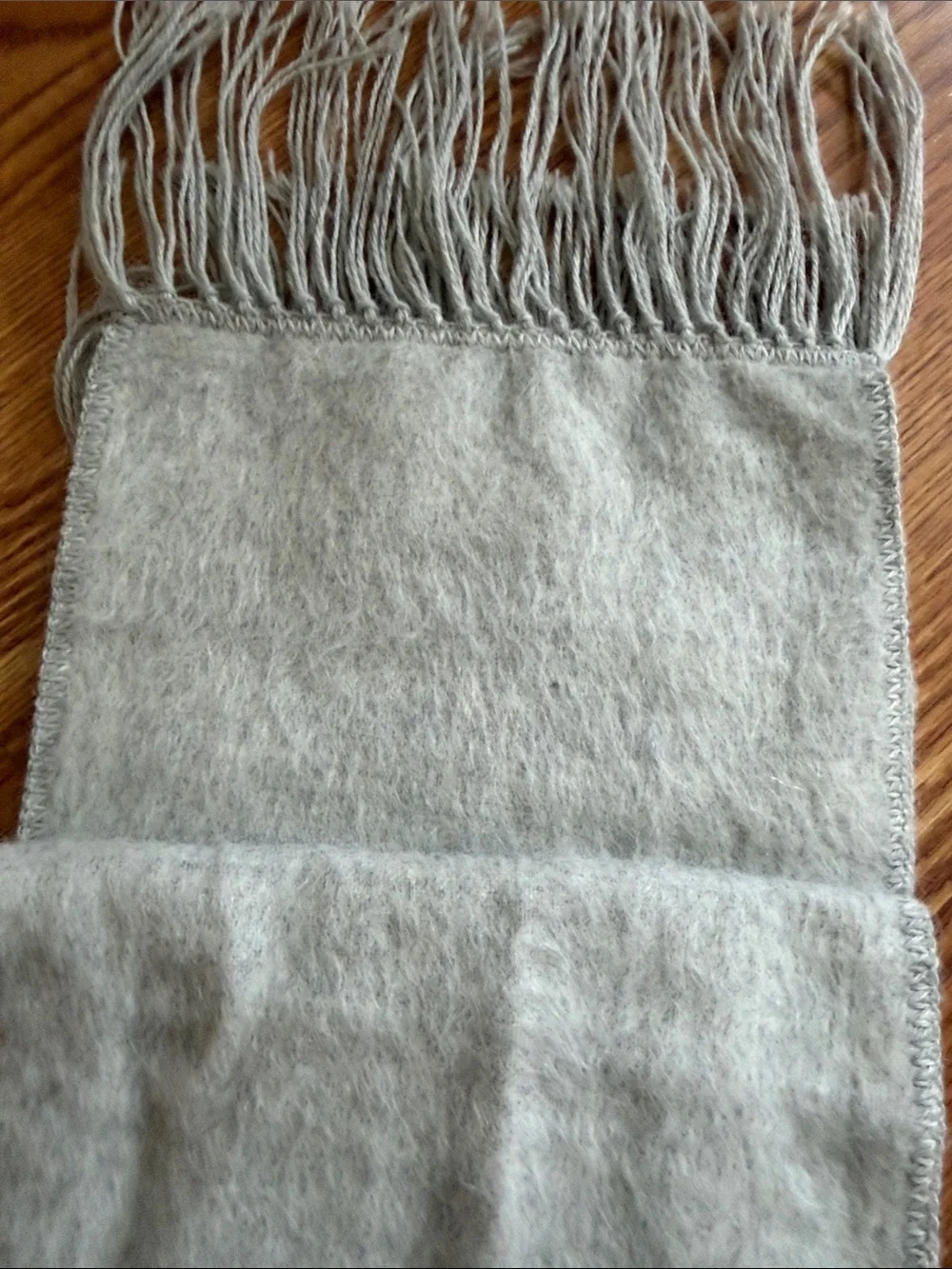 Alpaca Camargo Light Gray Alpaca-Blend Fringe Scarf